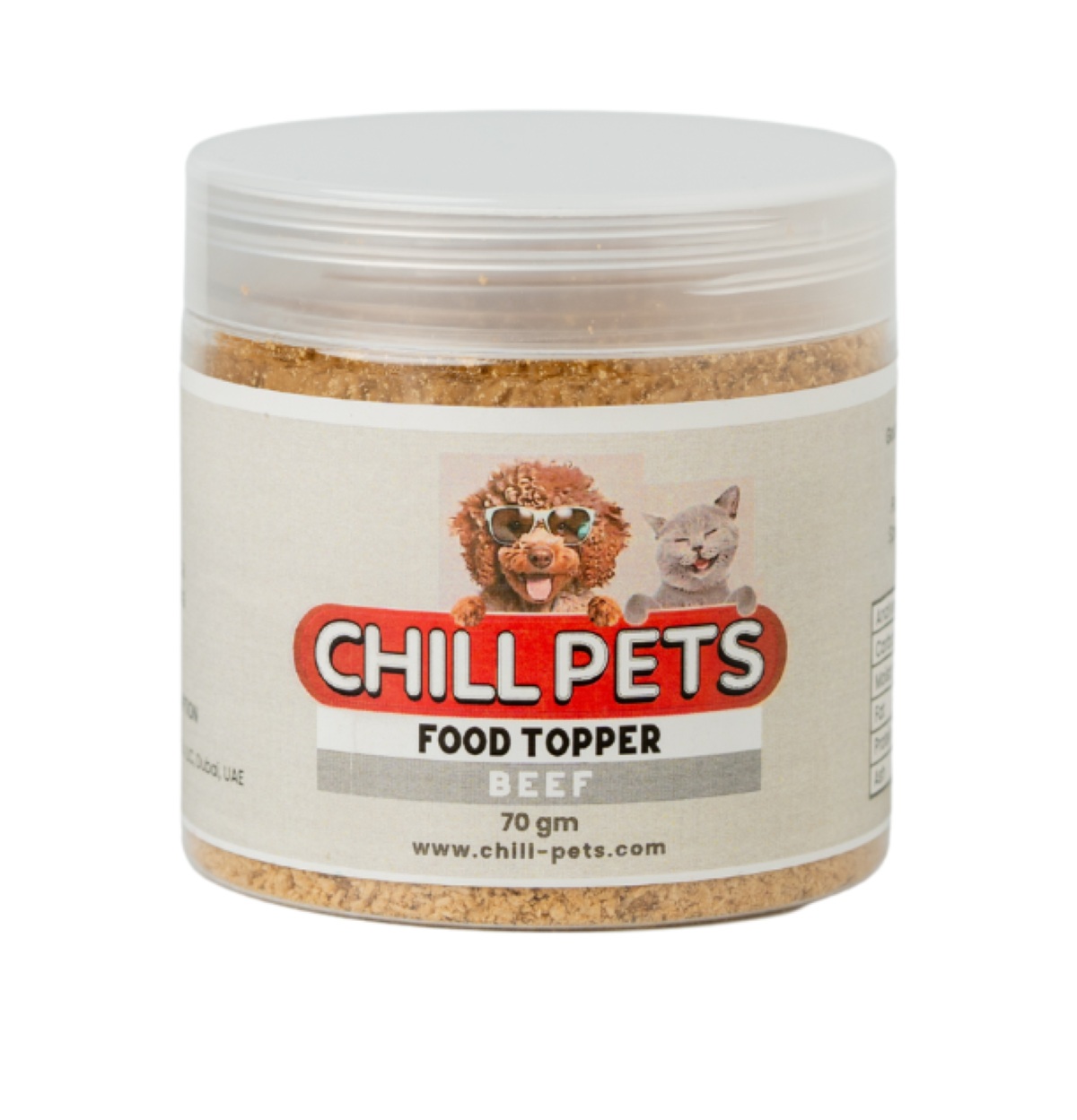 Chill Pets Beef Food Topper Jar 70gm