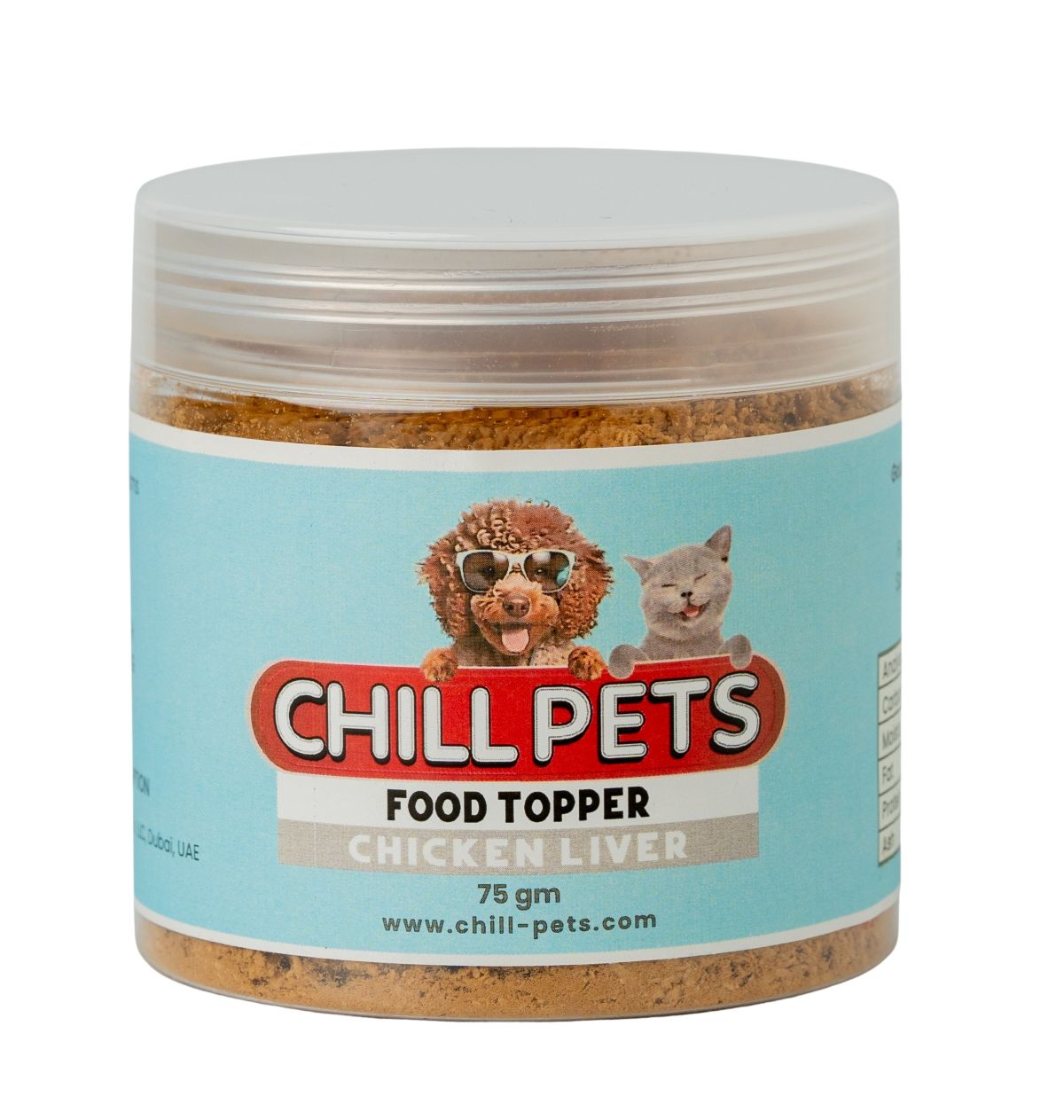 Chill Pets Chicken Liver Food Topper Jar 75gm