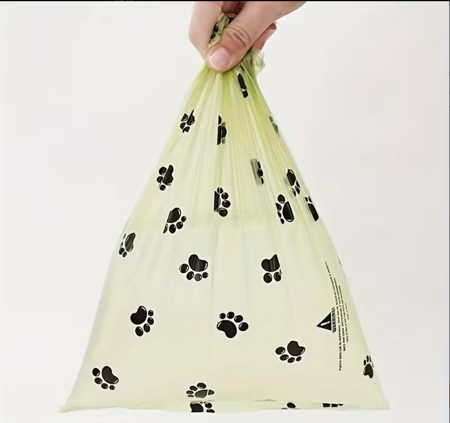 Leak-Proof Dog Poop Bags with Paw Print Pattern 2 Rolls