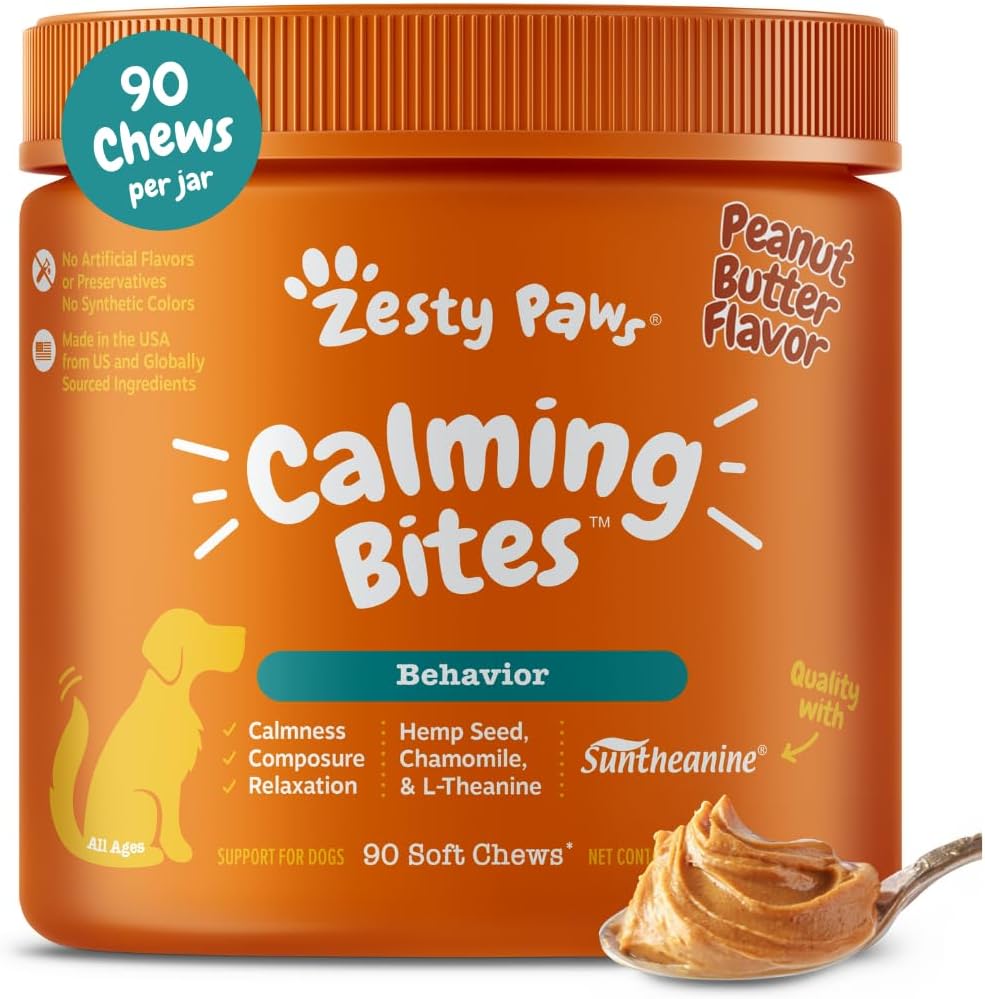 Calming Bites For Dog -  Peanut Butter Flavor - 90 Soft Chews