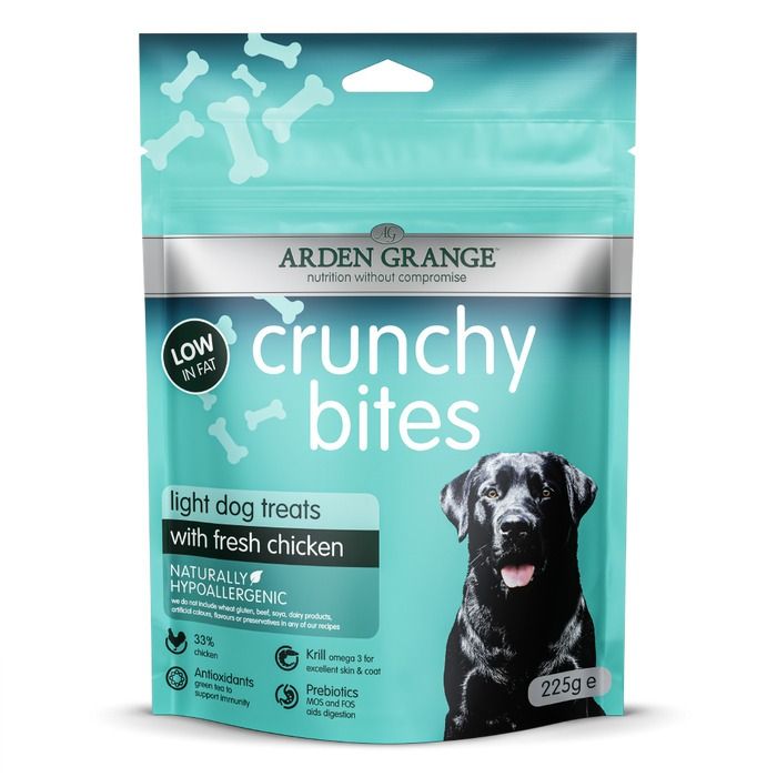 Arden Grange Crunchy Bites Chicken Light Dog Treats 225g