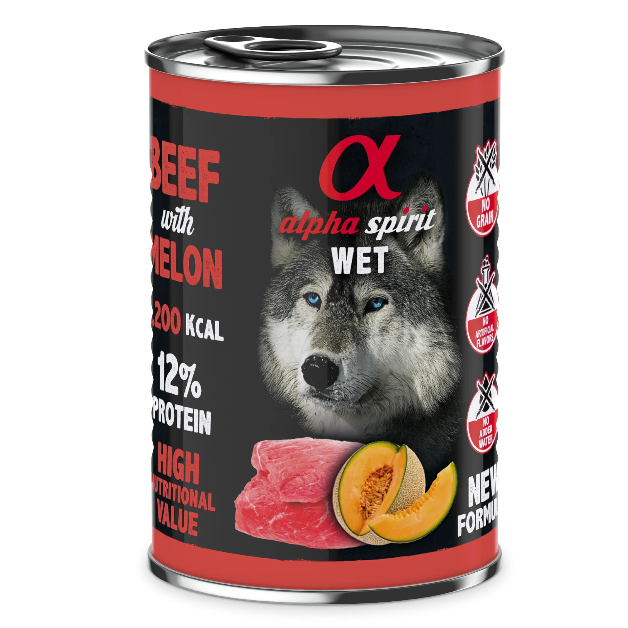 Alpha Spirit Canned Dog Food Beef With Melon 400 g