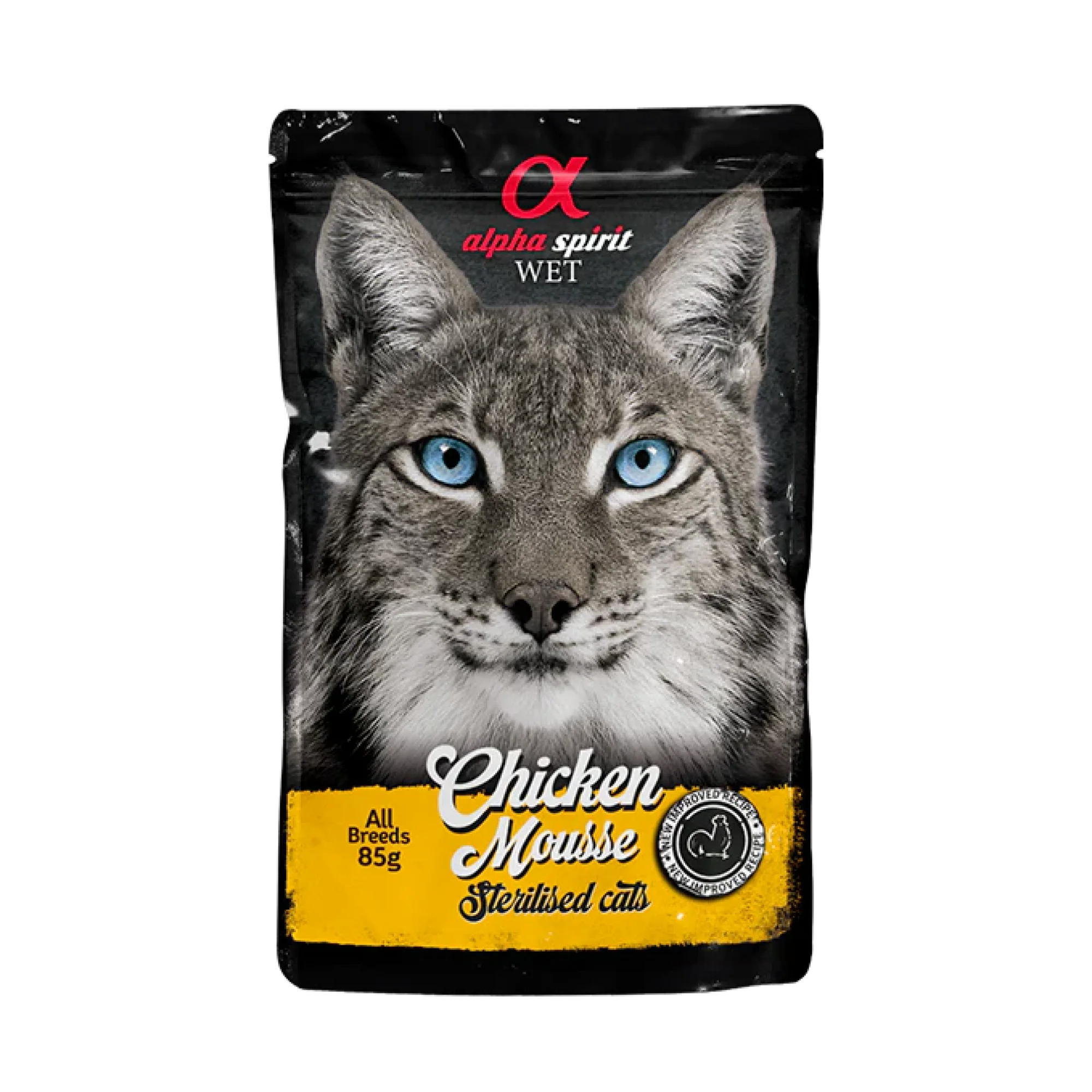 Alpha Spirit Chicken Mousse for Sterilized Cats, 24 x 85 g Pouches