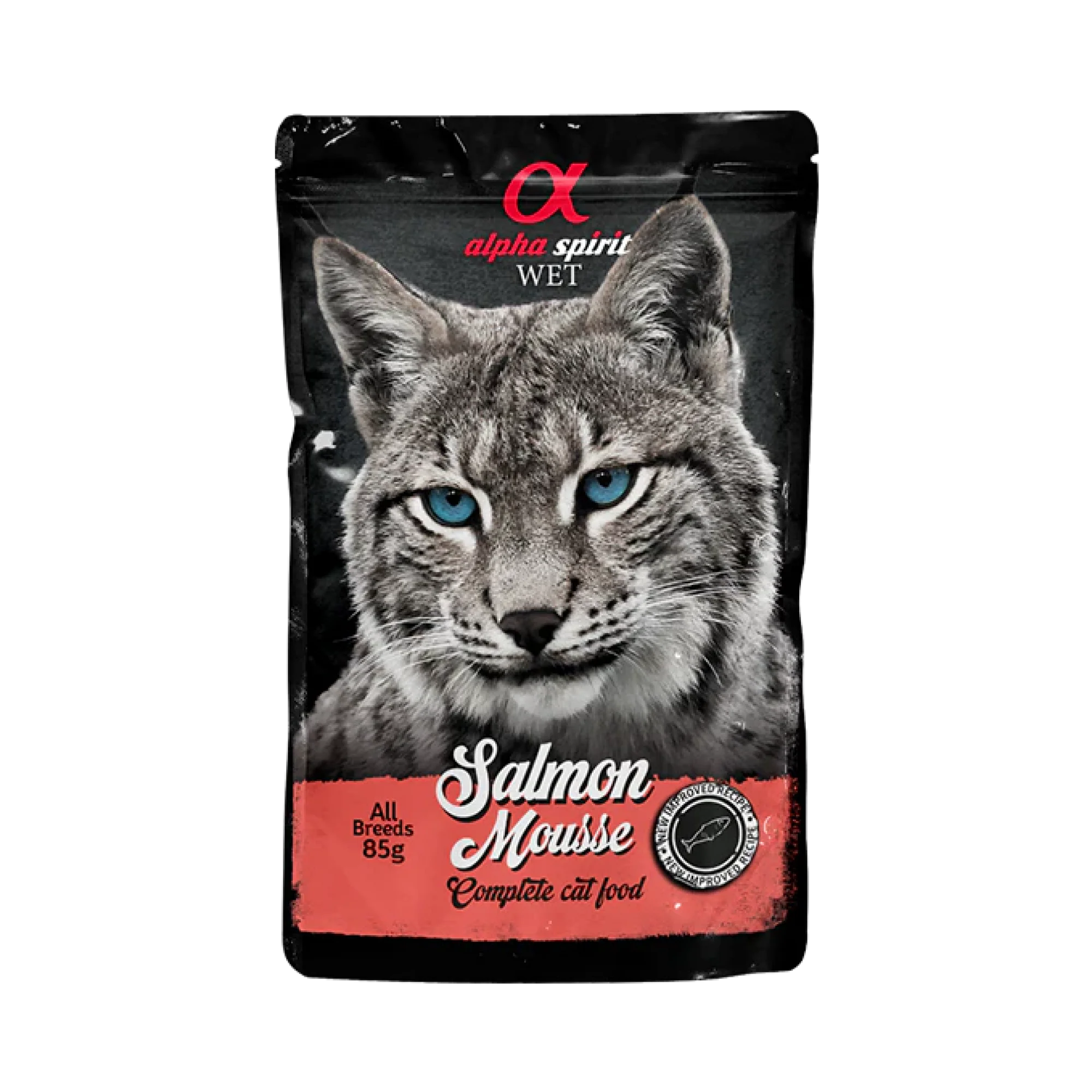 Alpha Spirit Salmon Mousse for Cats, 24 x 85 g Pouches