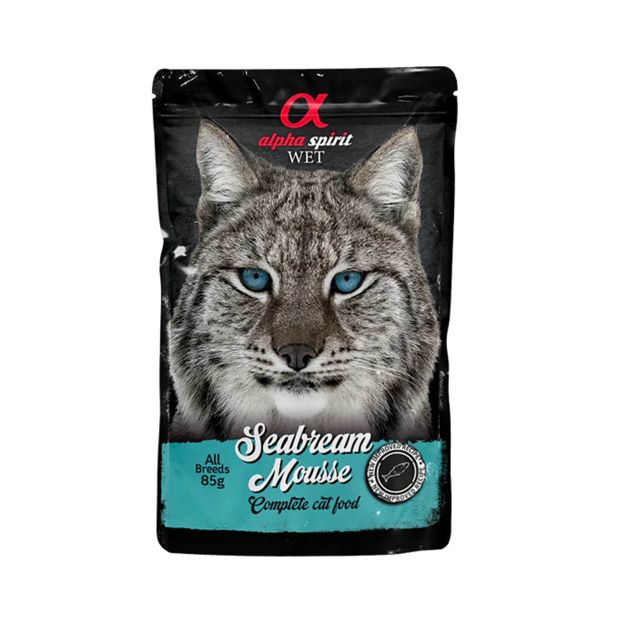 Alpha Spirit Seabream Mousse for Cats, 24 x 85 g Pouches