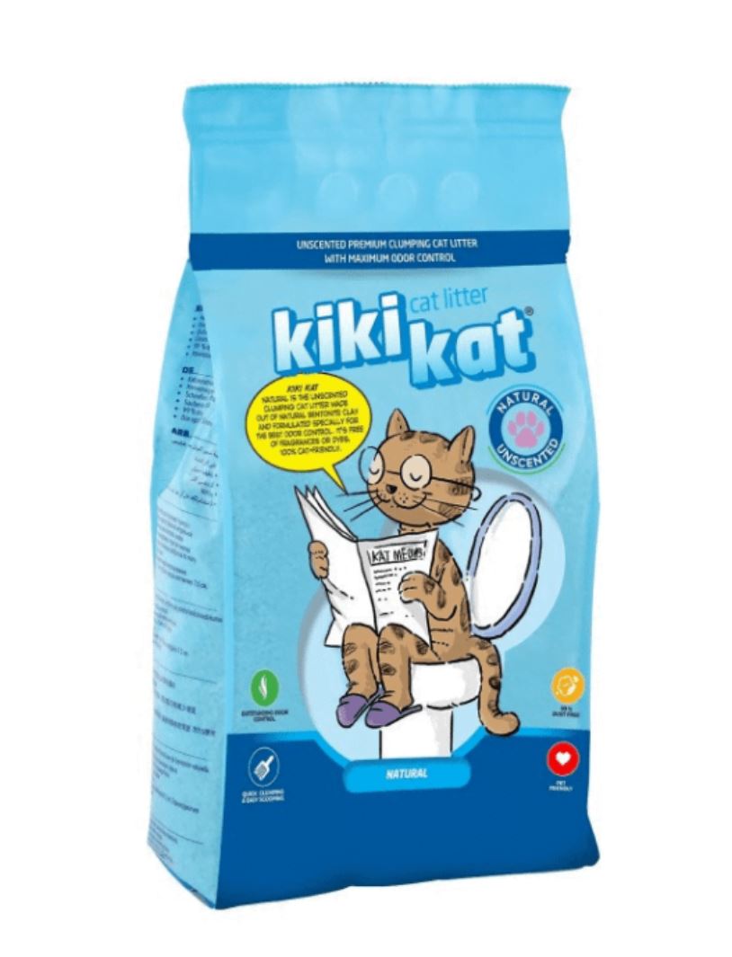 Kiki Kat White Bentonite Clumping Cat Litter –Natural 20 L (17.4 Kg )