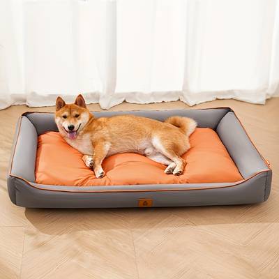 Orange and Gray Oxford Dog Bed 70 x 50 x 12 cm