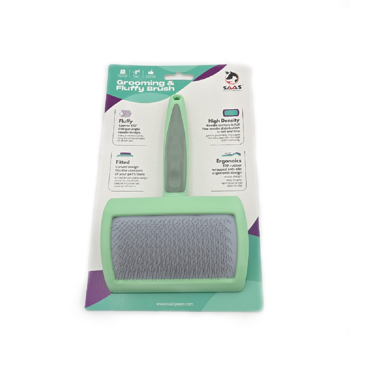Grooming Fluffy Brush Green 18x11.7x2.3 CM