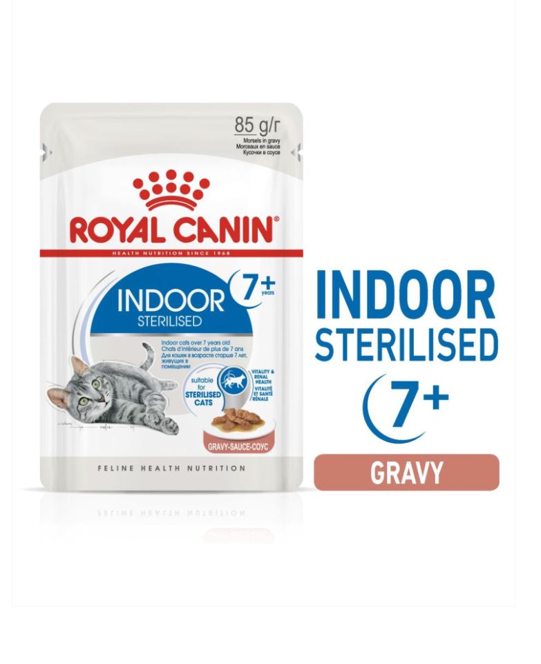Feline Health Nutrition Indoor 7+ Gravy (Wet Food - Pouches) 12 x 85 g