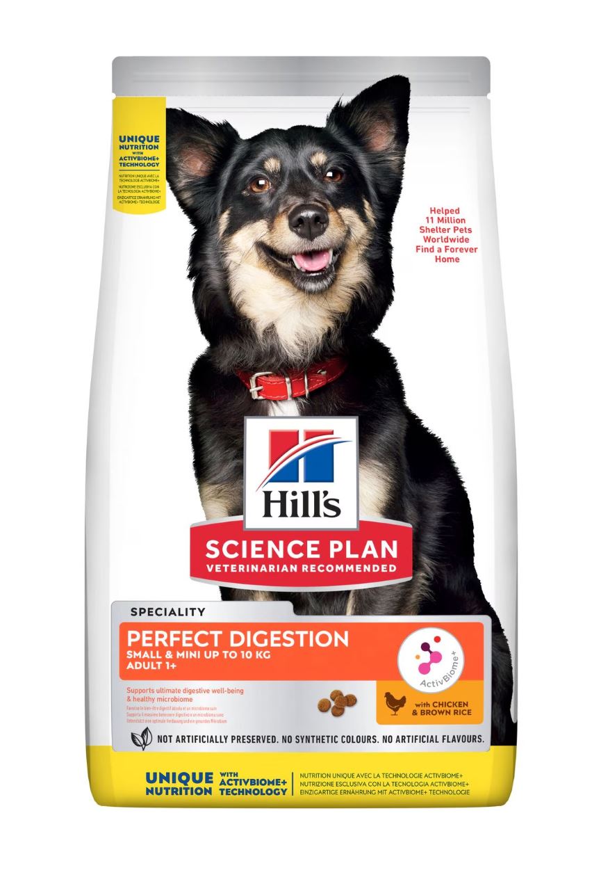 Hill’s Science Plan Perfect Digestion Small & Mini Adult 1+ Dog Food with Chicken & Brown Rice (1.5kg)