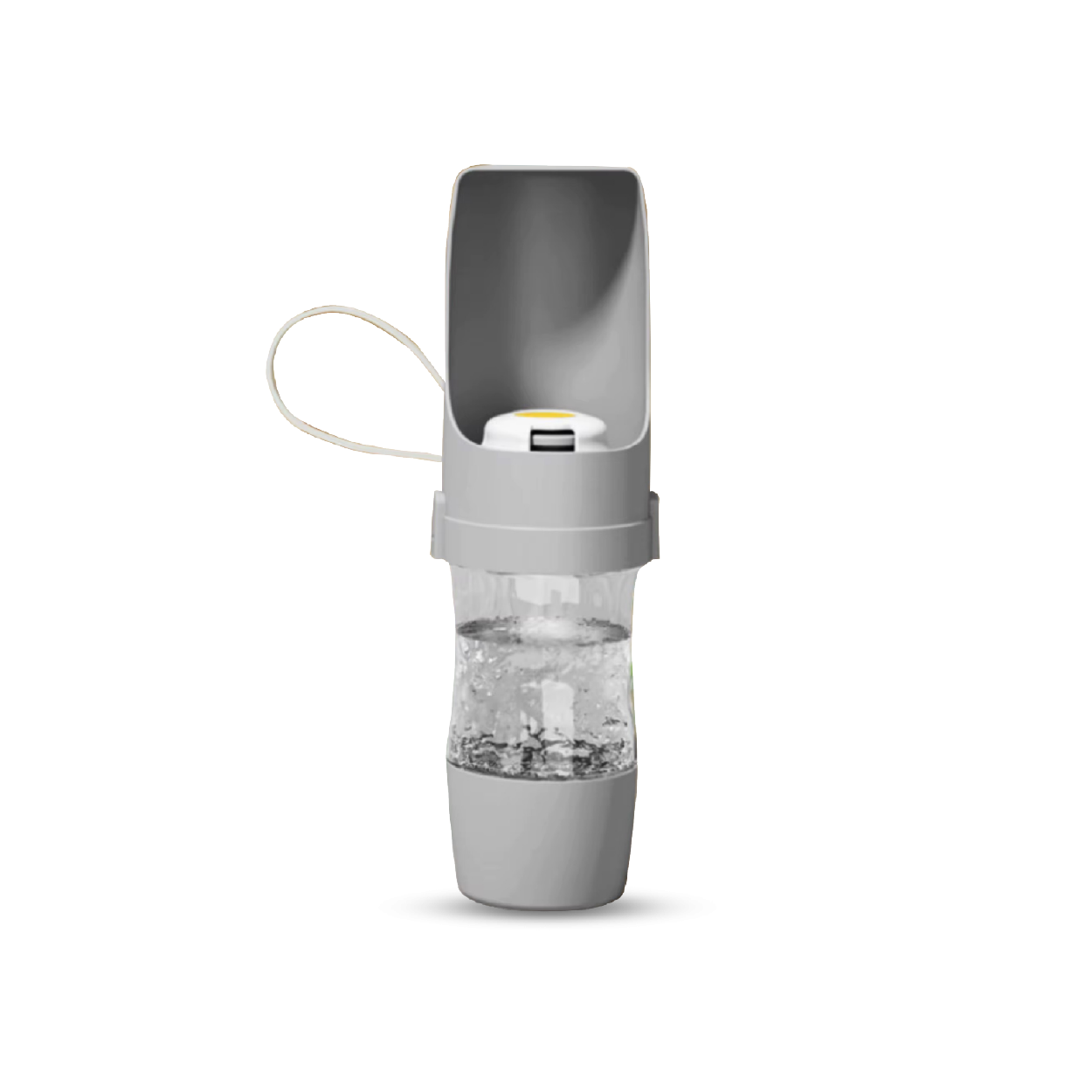 Pet Outdoor 2-in-1 Water & Snack Bottle Gray (480+210 ML)