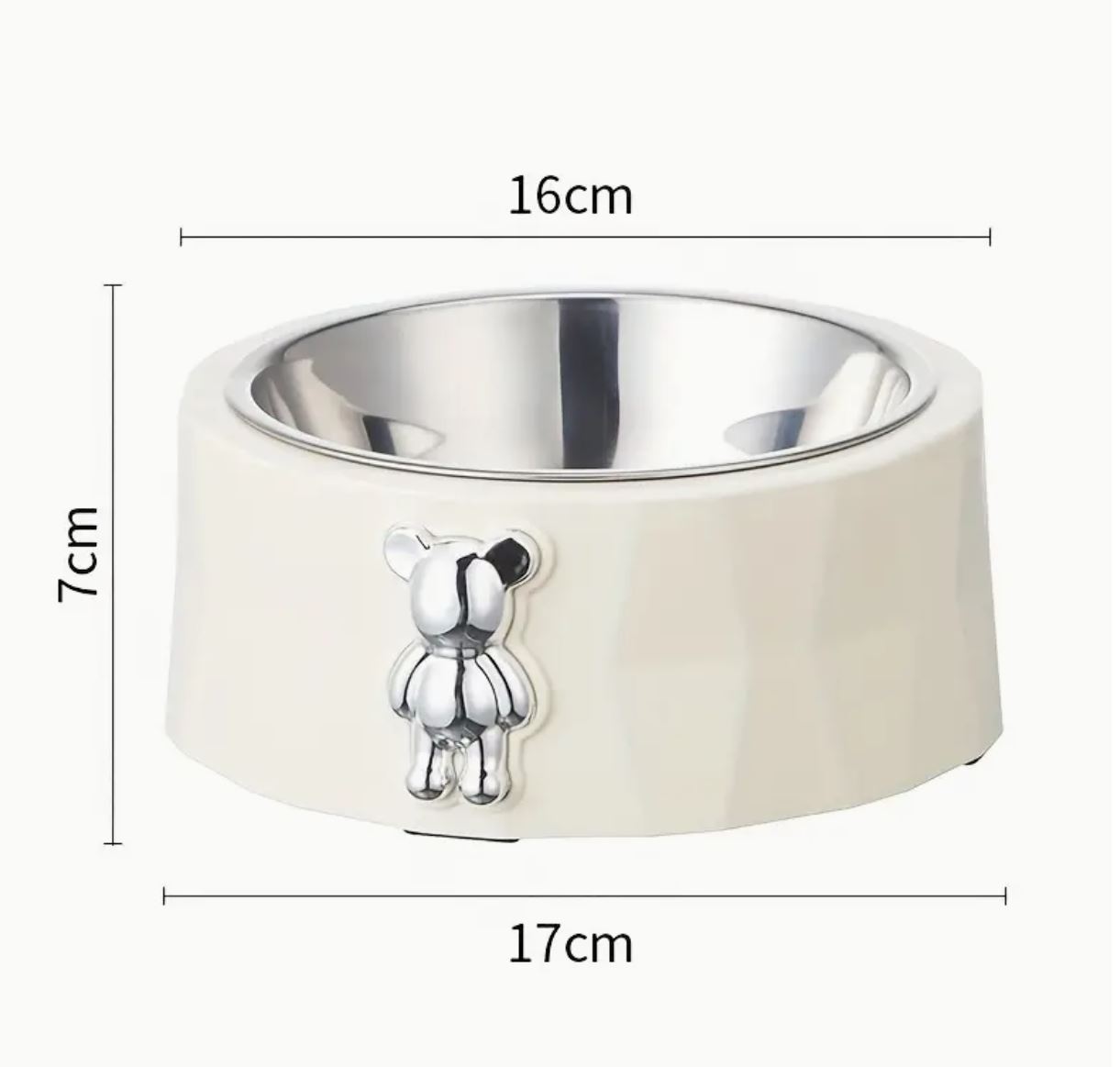 Petite Stone Bear Dog Bowl