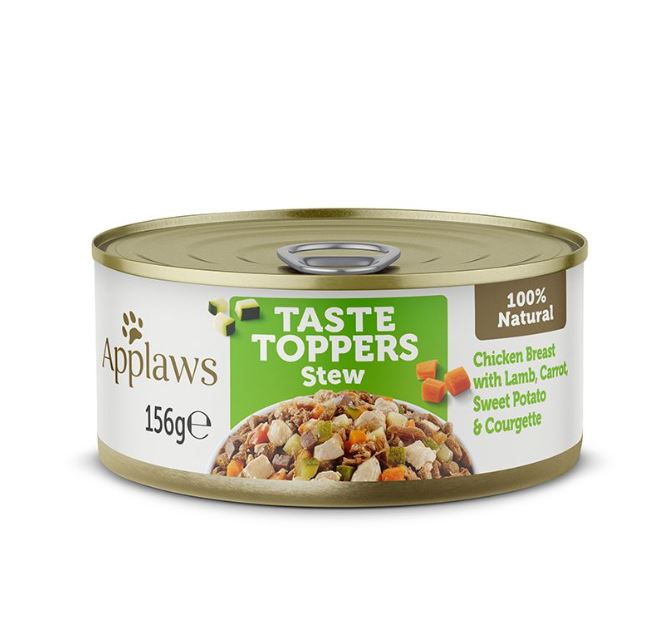 Applaws Taste Toppers Stew Chicken with Lamb & Vegetables Wet Dog Food 156g Tin