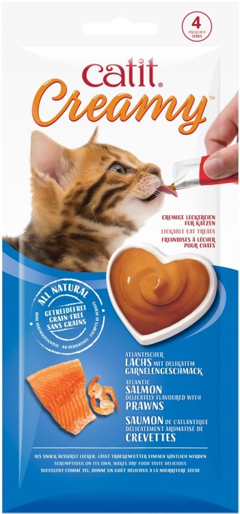 Catit Creamy Lickable Treats Salmon & Prawns