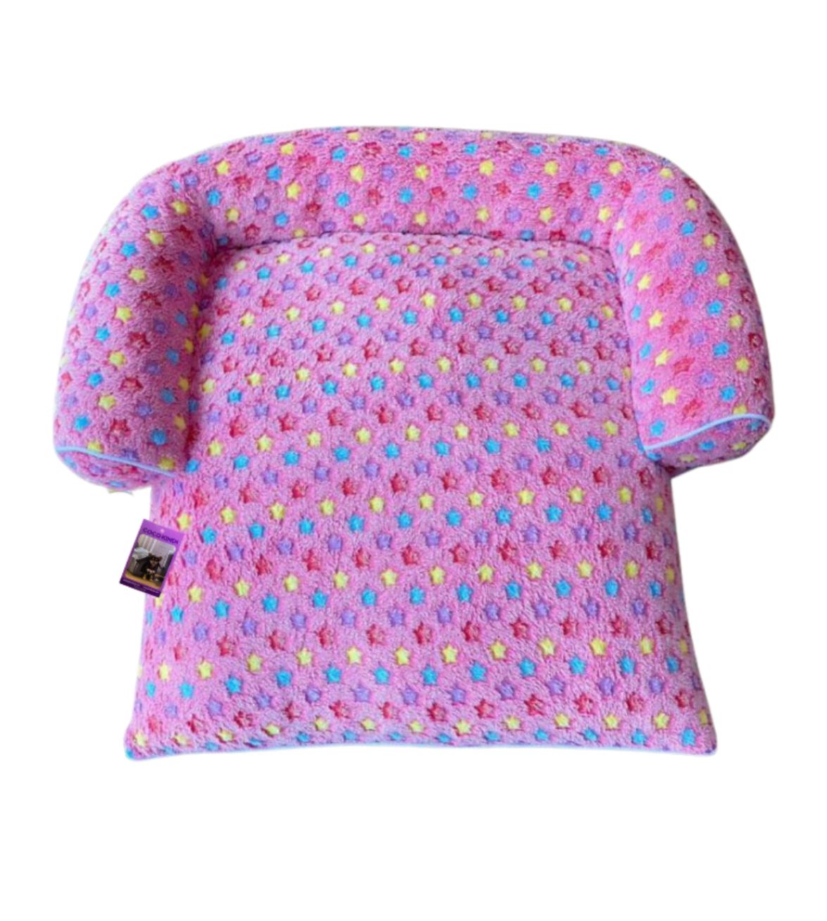 Coco Kindi Pink Color Star Pattern Washable Fur Day Bed - Size : 63 X 55 X 10 Cm