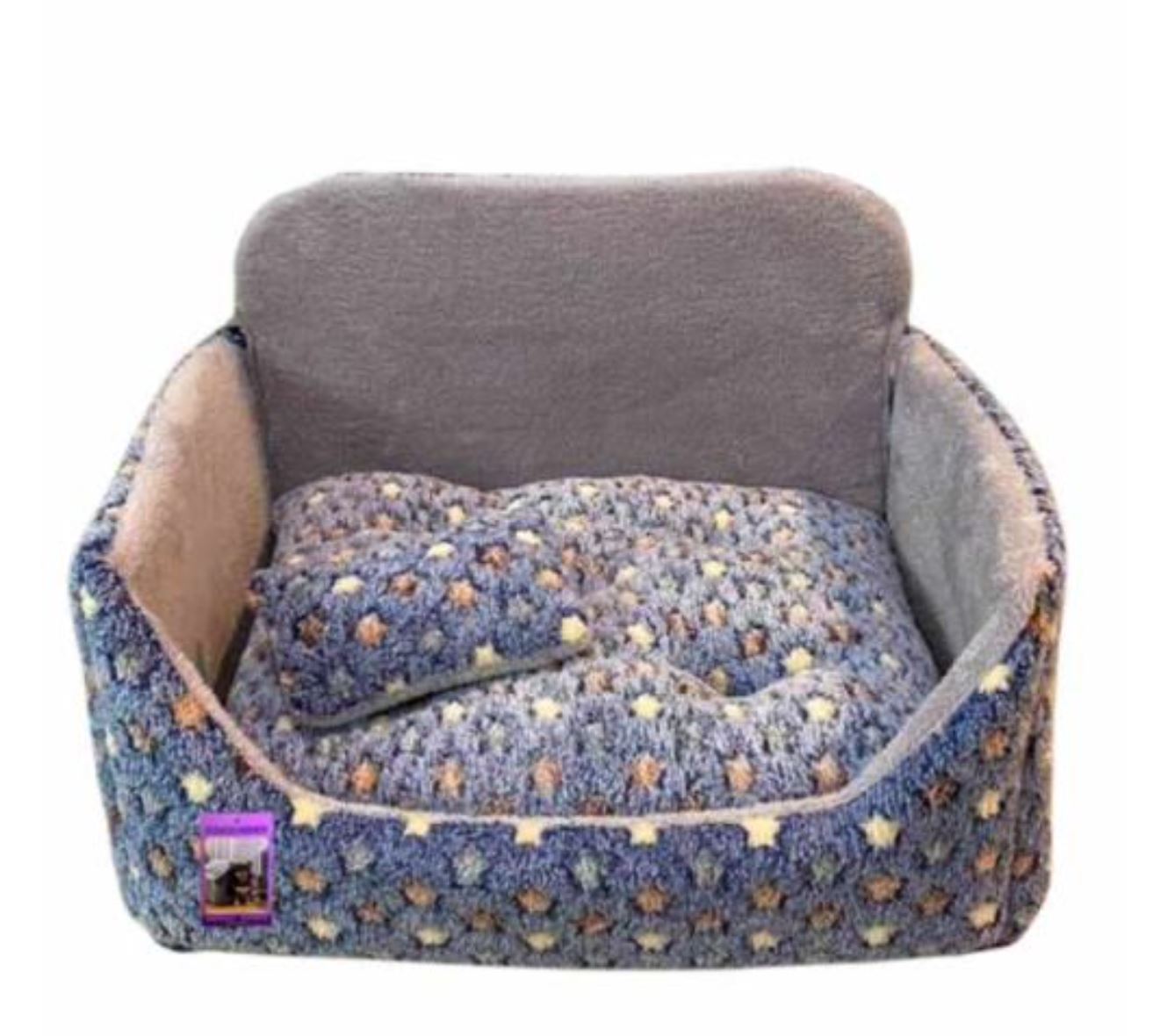 Coco Kindi Navy Star Bb Fur Dog Bed - Size : 50 X 40 X 35 Cm