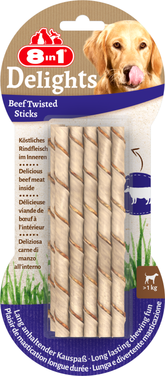8in1 Delights Beef Twisted Sticks 10 pcs 190 g