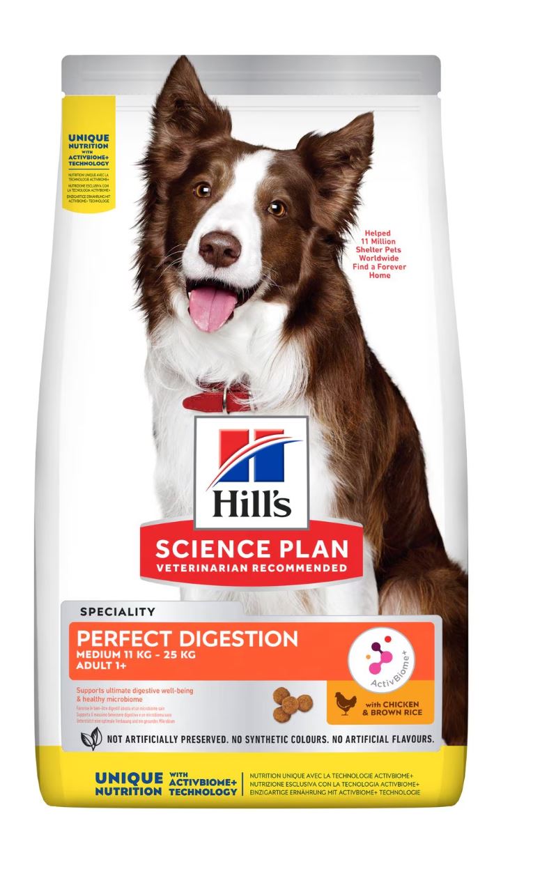 Hill’s Science Plan Perfect Digestion Medium Adult 1+ Dog Food with Chicken and Brown Rice