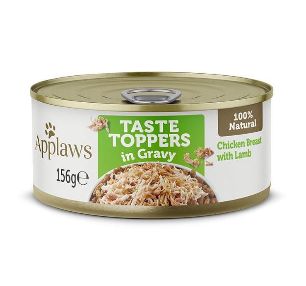 Applaws Taste Toppers in Gravy Chicken with Lamb Wet Dog Food 156g Tin