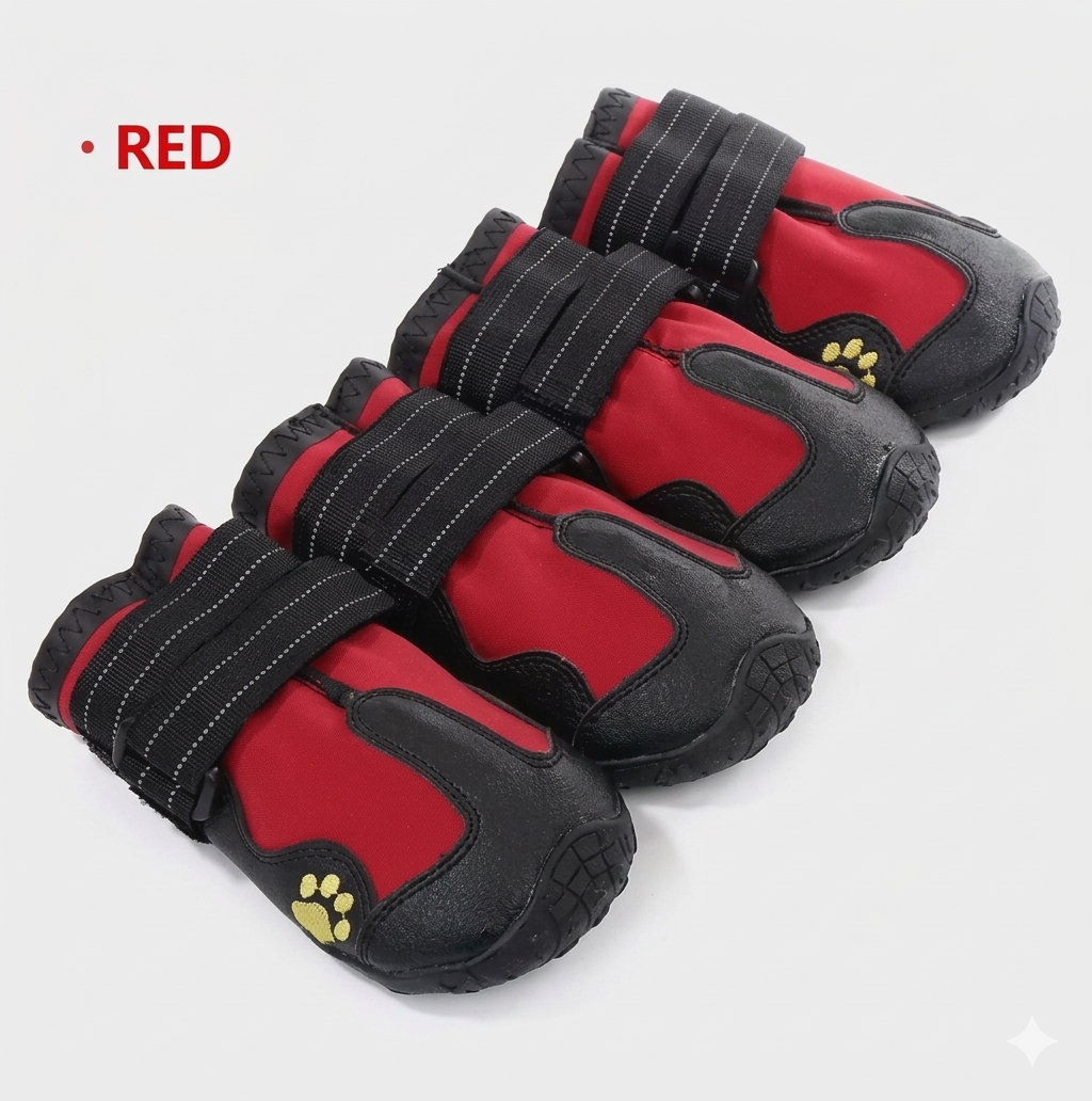 Red Wear-Resistant Non-Slip Outdoor Dog Shoes 3XL