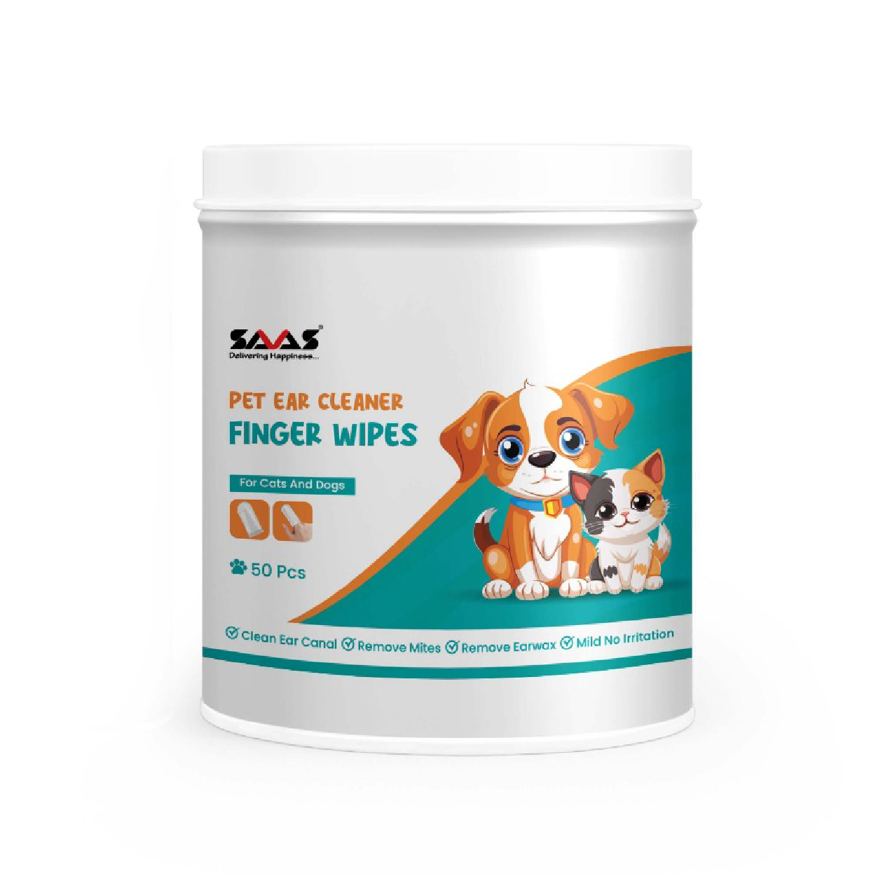 Pet Ear Cleaner Finger Wipes (50 pc)
