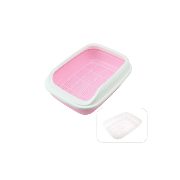 Semi-Closed Cat Litter Box With Filter Net Pink 49*36*17