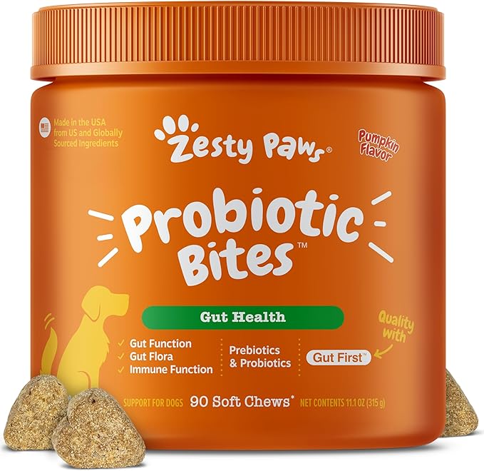 Probiotic Bites For Dog - Pumpkin Flavor - 90 Soft Chews