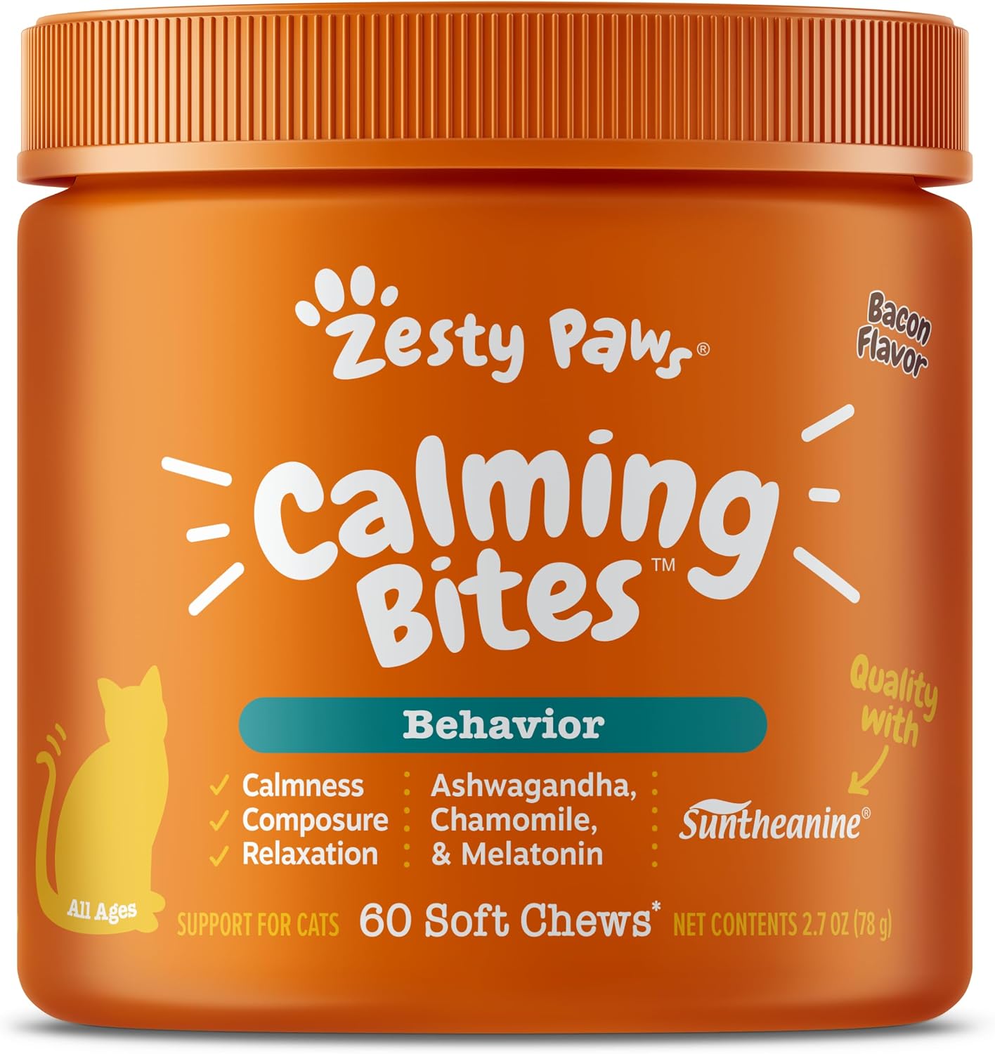 Calming Bites For Cat - Bacon Flavor - 60 Soft Chews