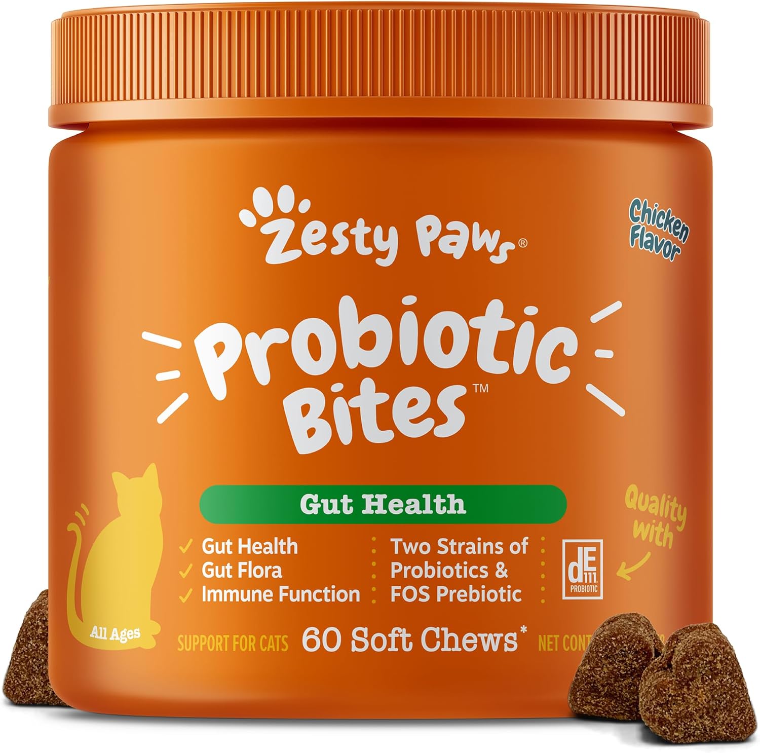 Probiotic Bites For Cats - Chicken Flavor - 60 Soft Chews