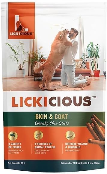 LICKICIOUS Nutritional Treats for Healthy Skin & Coat with Omega 3 6 9 (100g)