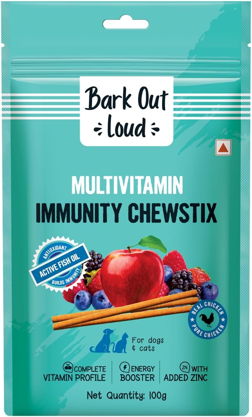 Bark Out Loud by Vivaldis - Fresh Chicken Immunity Chewstix Treats 100g