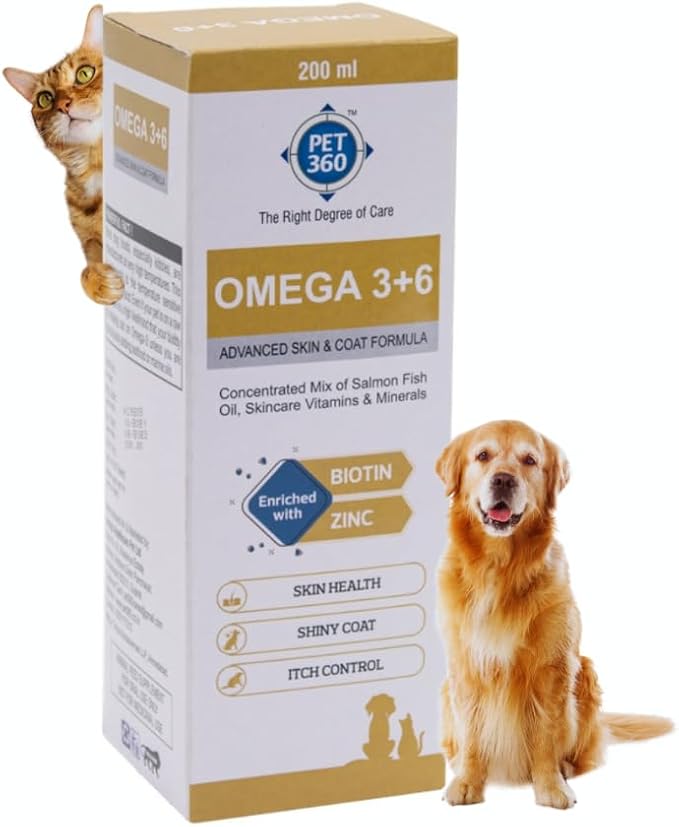 Omega 3+6 Salmon Fish Oil for Dogs & Cats 200 ml | Skin & Coat Syrup