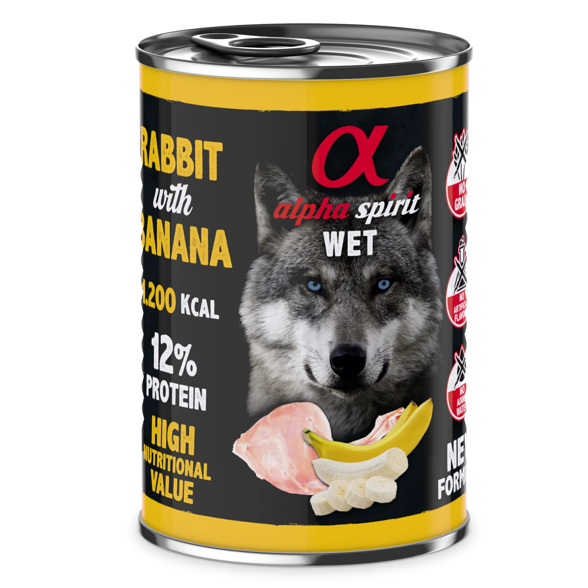 Alpha Spirit Canned Dog Food Rabbit With Banana 400 g