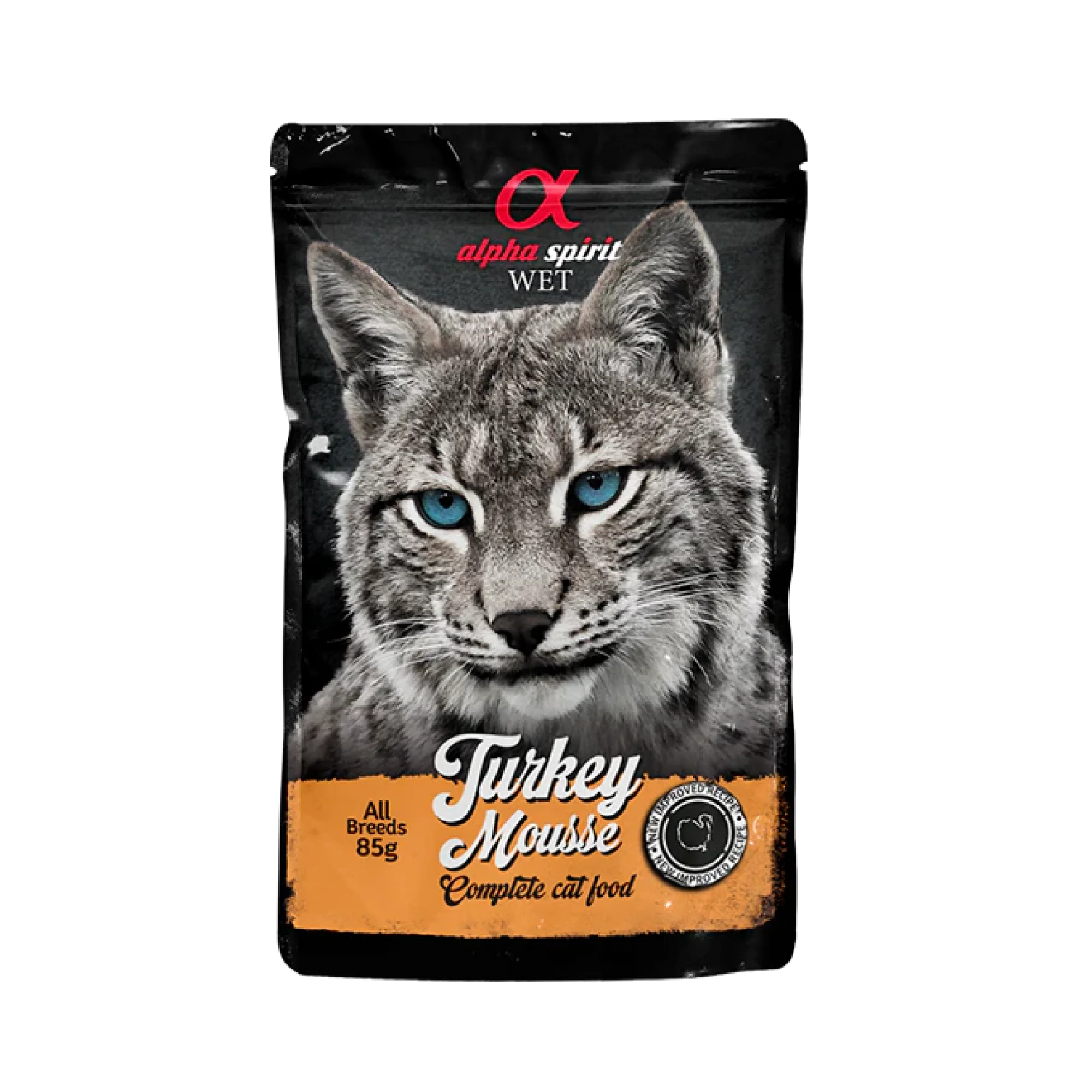 Alpha Spirit Turkey Mousse for Cats, 24 x 85 g Pouches