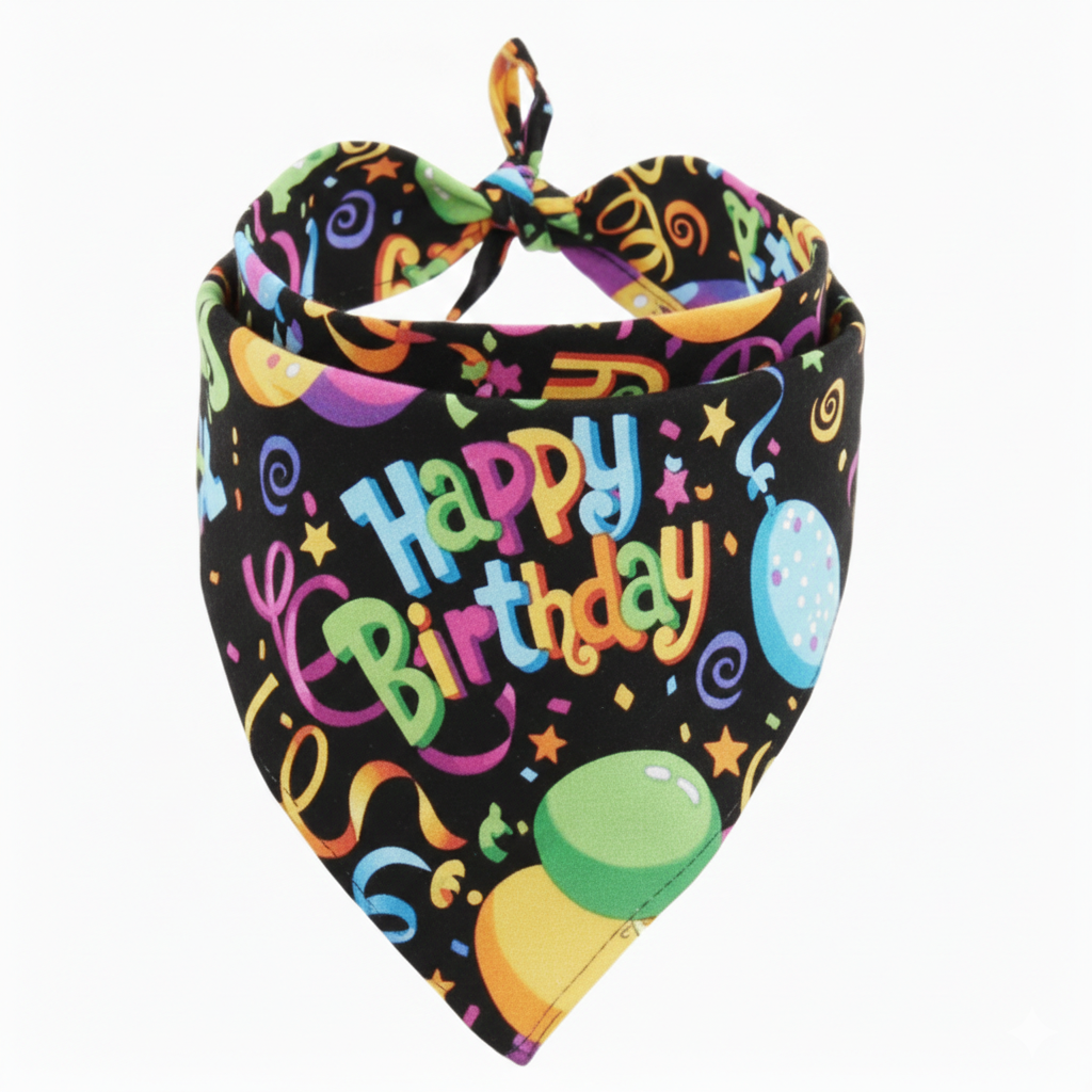 Large Dog Birthday Bandana Bib Scarf