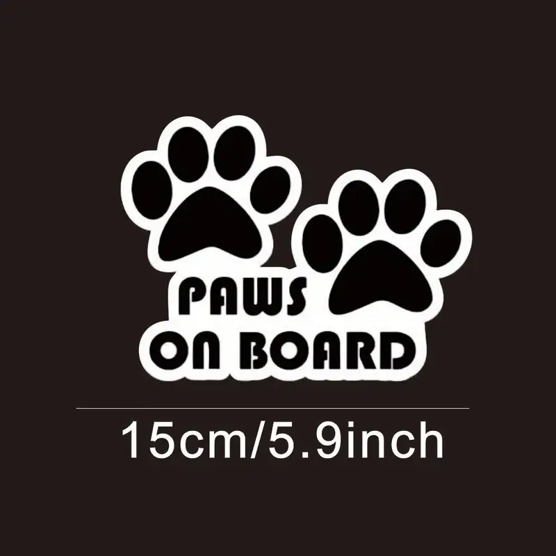 Paws On Board Car Vinyl Sticker