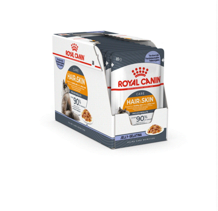 Feline Care Nutrition Hair & Skin Jelly (Wet Food - Pouches) 12 x 85 g