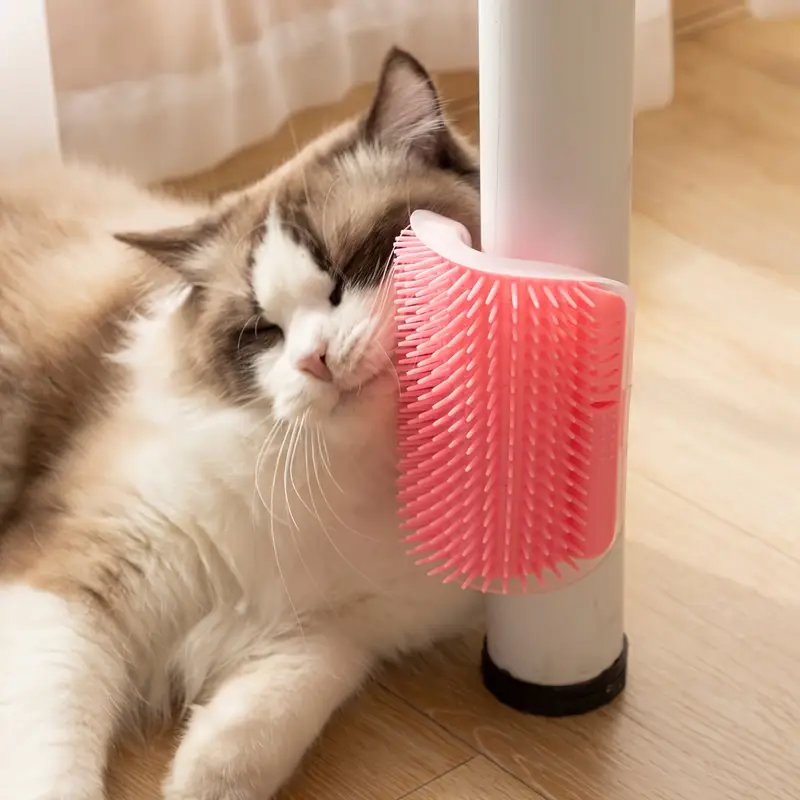Self Grooming Cat Brush Wall Corner Massage Comb