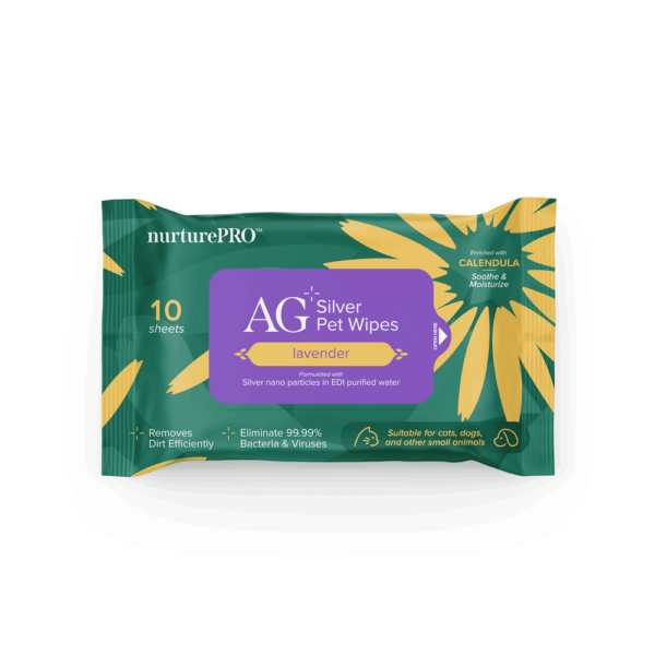 NurturePro AG+ Silver Pet Wet Wipes -Lavender 10 Sheets
