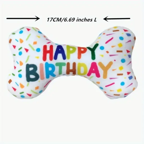 Happy Birthday Sprinkle Dog Bone Squeaky Toy