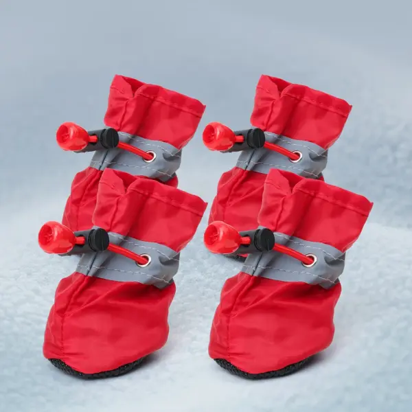Reflective Waterproof Dog Boots Red
