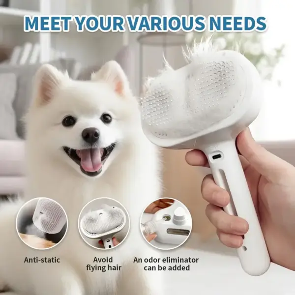 USB Rechargeable Multifunctional Pet Steam Brush