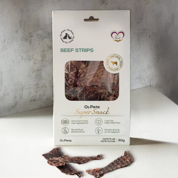 O2PETS Super Snack Treats  Beef Strips